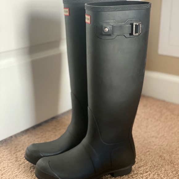 Hunter Shoes Matte Black Hunter Boots Poshmark